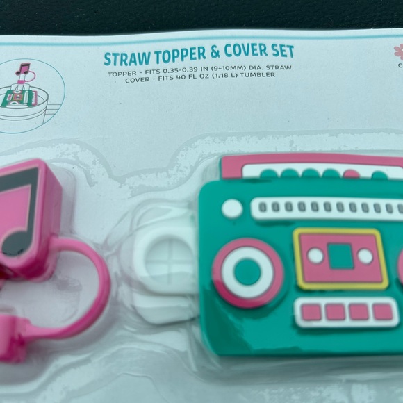 Target Bullseye Playground Stanley Straw Topper Set Retro Mix Tape Cassette NEW - Picture 2 of 2
